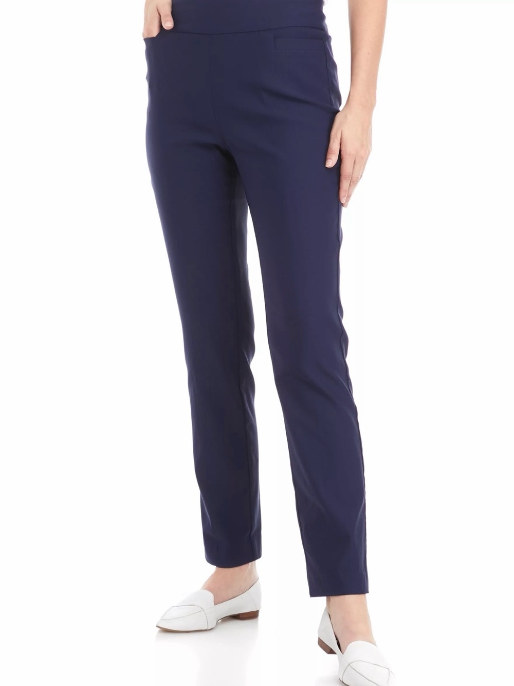Kim Rogers Navy Pull-On Straight Leg Pants